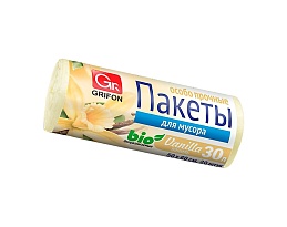 Мешки для мусора 30 л, ароматизированные, Ваниль, бежевые, в рулоне 20 шт., ПНД, 9 мкм, 560х530 мм, GRIFON Aroma, 101-020 V в Славянске-на-Кубани