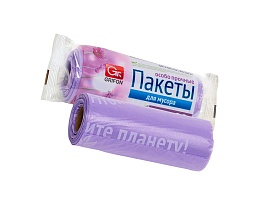 Мешки для мусора 35 л, ароматизированные, сиреневые, в рулоне 20 шт., ПНД, 12 мкм, 560х530 мм, GRIFON Полевые Цветы, 100-034 в Славянске-на-Кубани