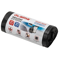 Мешки для мусора 20 л, черные, в рулоне 30 шт., ПНД, 8 мкм, 500х450 мм, LAIMA, 601376 в Славянске-на-Кубани
