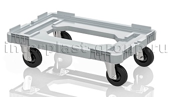 Тележка пластиковая с отверстием без тормозов усиленная серая в Славянске-на-Кубани