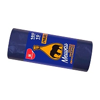 Мешки для мусора 160 л, синие, рулон 10 шт., ПВД, 35 мкм, 1100х900 мм, Уфа Пак, МВ1755 (МВ 160-10ср) в Славянске-на-Кубани