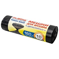 Мешки для мусора 160 л, черные, в рулоне 10 шт., ПВД, 30 мкм, 1200х900 мм, LAIMA ULTRA, 607694 в Славянске-на-Кубани
