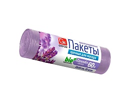 Мешки для мусора 60 л, ароматизированные, Лаванда, сиреневые, в рулоне 20 шт., ПНД, 9 мкм, 650х550 мм, GRIFON Aroma, 101-023 La в Славянске-на-Кубани
