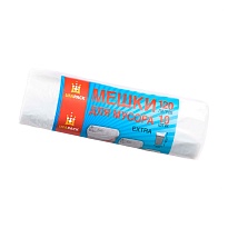 Мешки для мусора 120 л, белые, рулон 10 шт., ПНД, 12 мкм, 1100х690 мм, Эконом, МЭ2622 (МНЭ 120-10б) в Славянске-на-Кубани