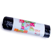 Мешки для мусора 60 л, черные, в рулоне 20 шт., ПНД, 7 мкм, 700х600 мм, Концепция Быта ЭкоДом, 601349 в Славянске-на-Кубани