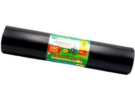 Мешки для мусора 280 л, ароматизированные, черные, в рулоне 10 шт., ПВД 110 мкм, 1400х930 мм, Добрыня, Dob28010black в Славянске-на-Кубани