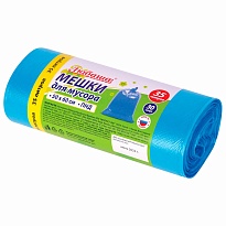 Мешки для мусора 35 л, синие, в рулоне 30 шт., ПНД, 10 мкм, 600х500 мм, Любаша, 608091 в Славянске-на-Кубани Мешки для мусора 35 л, синие, в рулоне 30 шт., ПНД, 10 мкм, 600х500 мм, Любаша, 608091 в Славянске-на-Кубани