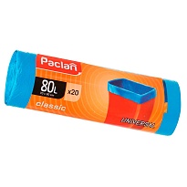 Мешки для мусора 80 л, синие, в рулоне 20 шт., ПНД, 12 мкм, 900х700 мм, PACLAN Classic, 606335 в Славянске-на-Кубани