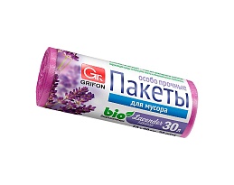 Мешки для мусора 30 л, ароматизированные, Лаванда, сиреневые, в рулоне 20 шт., ПНД, 9 мкм, 560х530 мм, GRIFON Aroma, 101-020 La в Славянске-на-Кубани