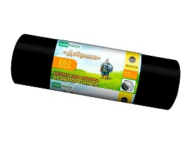 Мешки для мусора 180 л, ароматизированные, черные, в рулоне 10 шт., ПВД, 100 мкм, 1100х930 мм, Добрыня, Dob18010black в Славянске-на-Кубани
