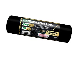 Мешки для мусора 240 л, черные, в рулоне 10 шт., ПВД 60 мкм, 1300х930 мм, EXTRA LUX+, 24010115 в Славянске-на-Кубани