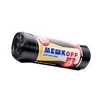 Мешки для мусора 60 л, черные, в рулоне 20 шт., ПНД, 9 мкм, 700х600 мм, МЕШКОFF, 4045 в Славянске-на-Кубани